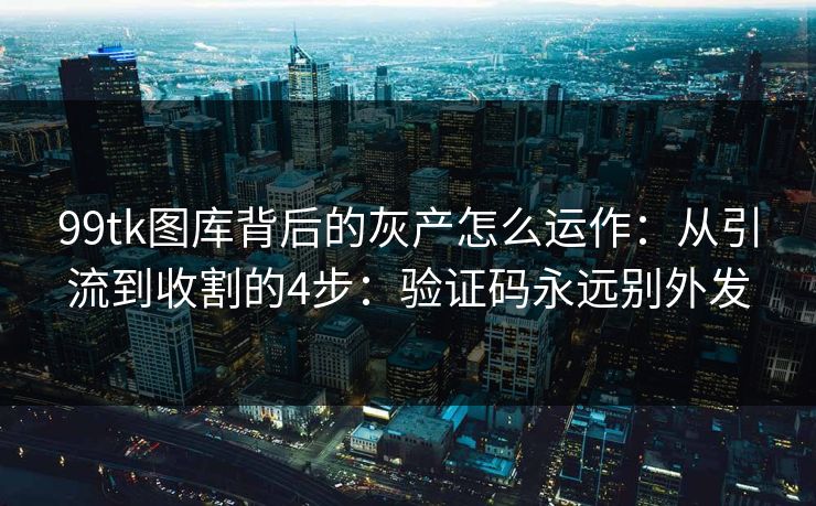 99tk图库背后的灰产怎么运作：从引流到收割的4步：验证码永远别外发