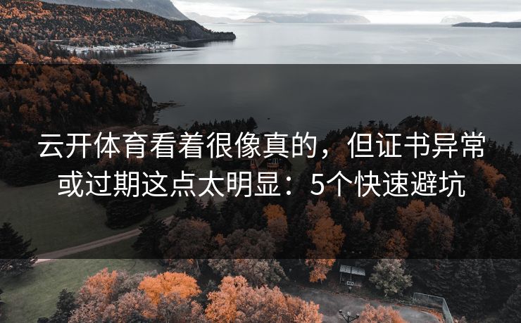 云开体育看着很像真的，但证书异常或过期这点太明显：5个快速避坑