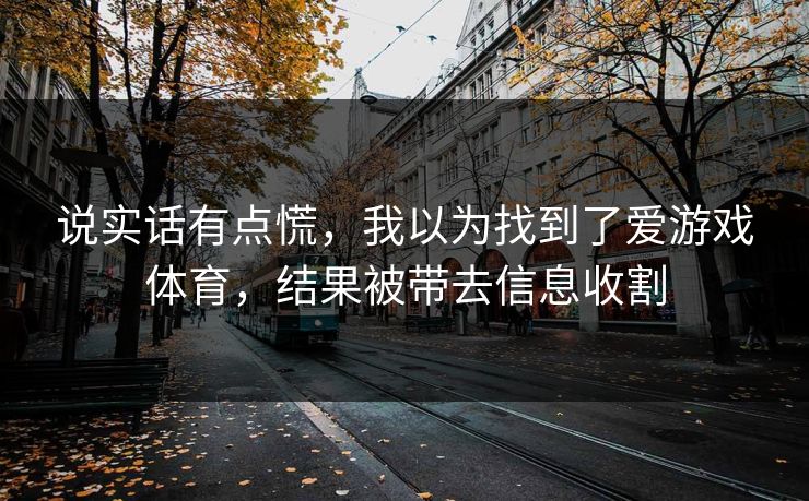说实话有点慌，我以为找到了爱游戏体育，结果被带去信息收割