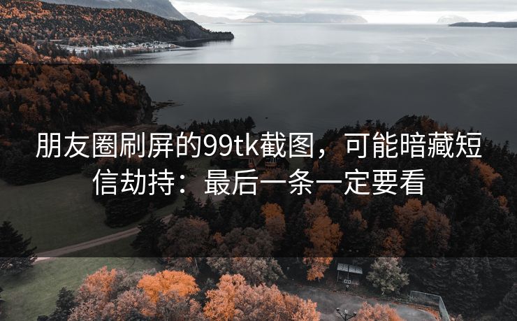朋友圈刷屏的99tk截图，可能暗藏短信劫持：最后一条一定要看