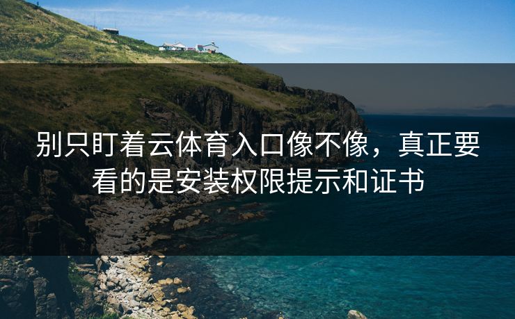 别只盯着云体育入口像不像，真正要看的是安装权限提示和证书
